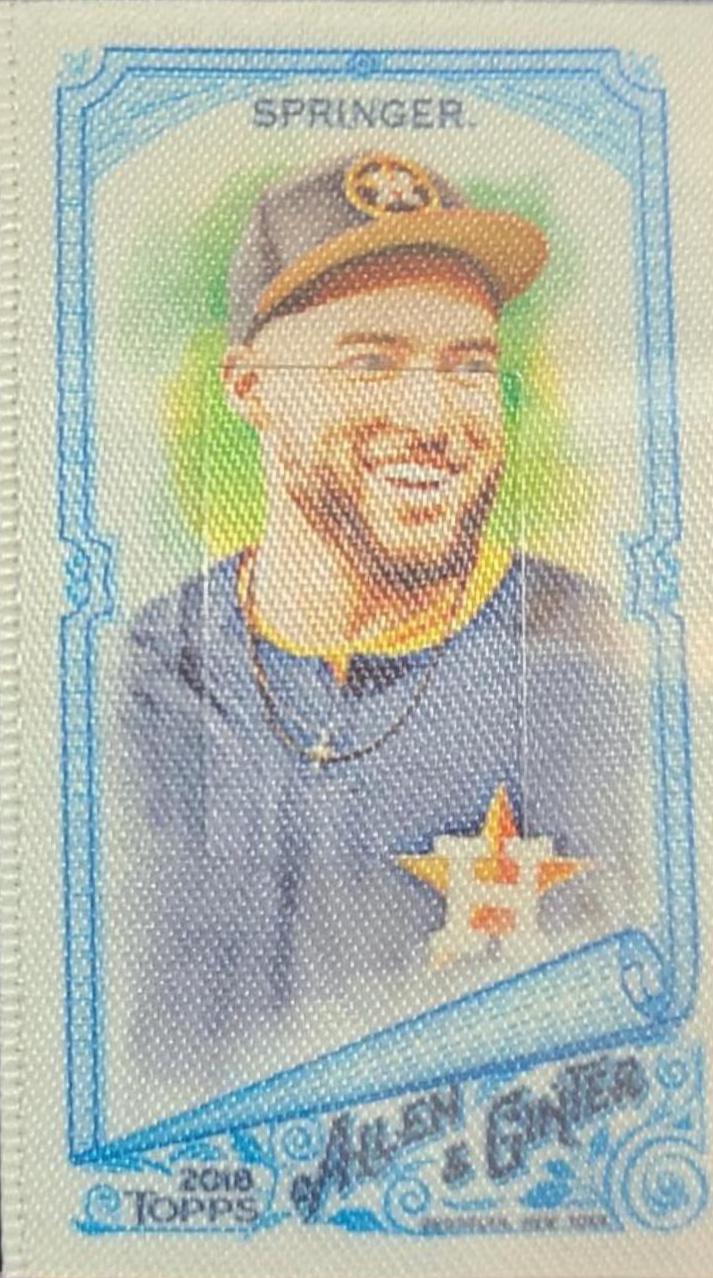 George Springer Baseball Cards 2018 Topps Allen & Ginter Framed Cloth