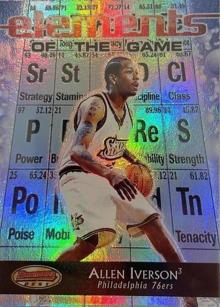 Allen Iverson #EG2 Basketball Cards 2000 Bowman's Best Elements of the Game