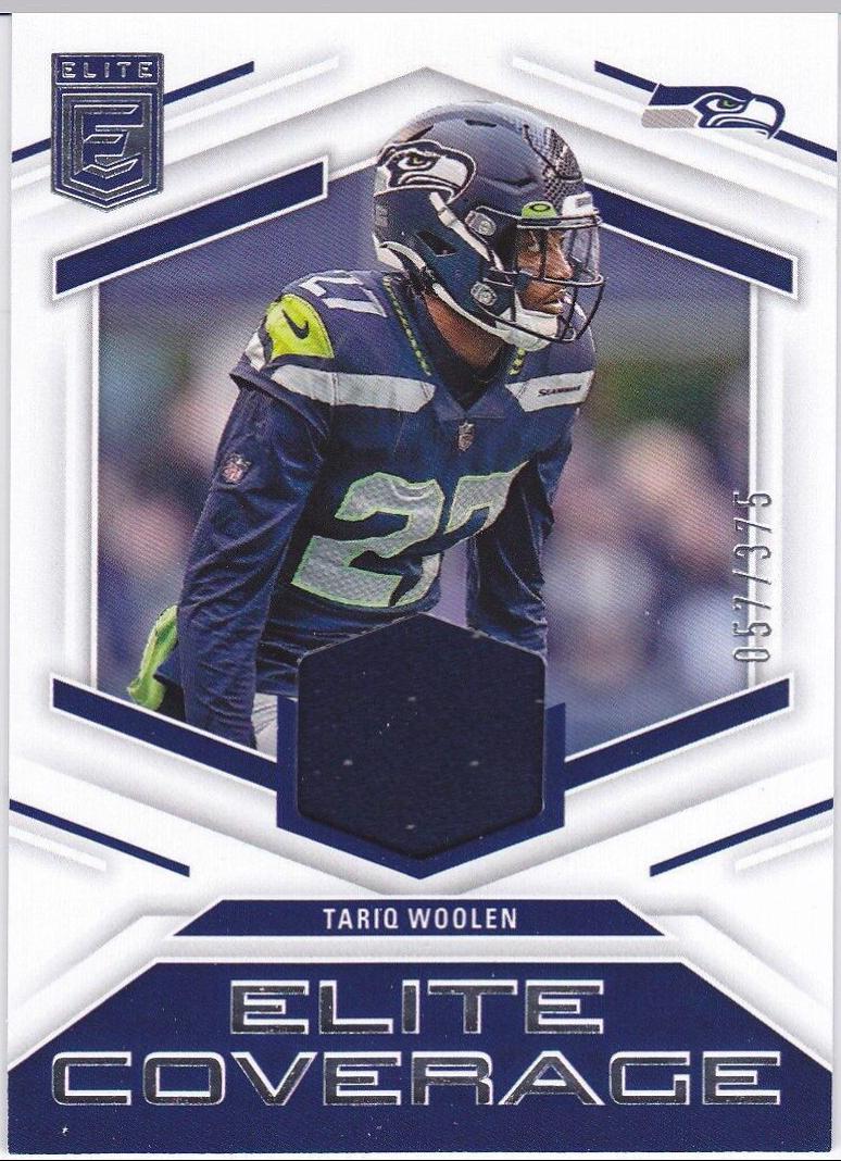 Tariq Woolen #7 Football Cards 2023 Panini Donruss Elite Coverage