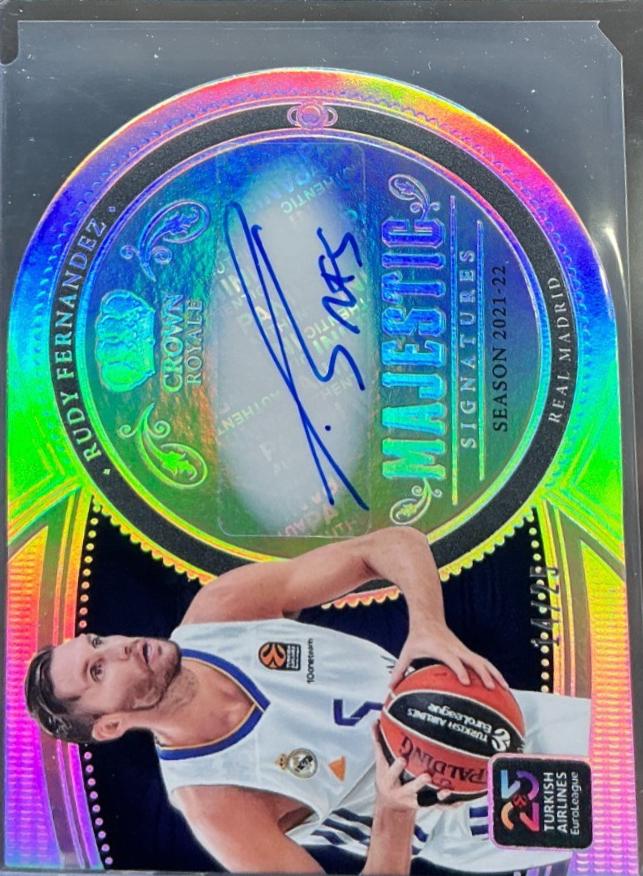 Rudy Fernandez #4 2024 Panini Crown Royale Euroleague Majestic Signature Basketball