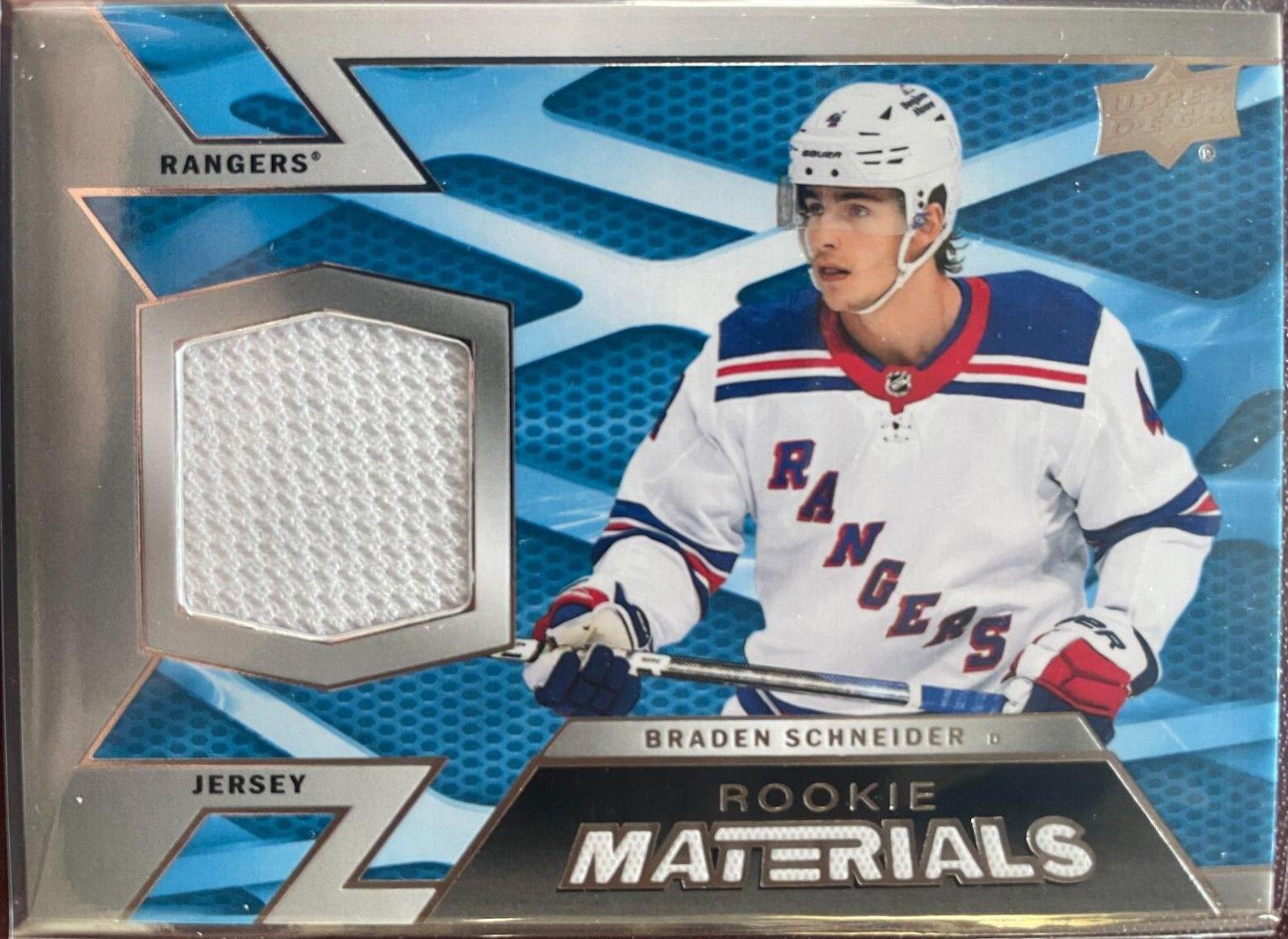 Braden Schneider #RM-BS Hockey Cards 2022 Upper Deck Rookie Materials