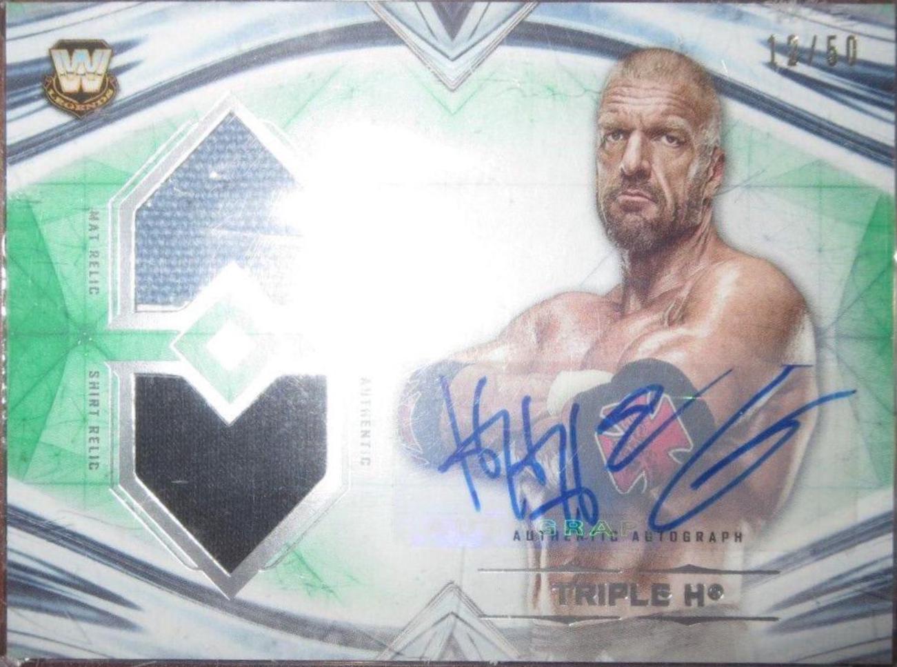 Triple H #DRA-HHH Wrestling Cards 2020 Topps WWE Undisputed Dual Relic Autographs