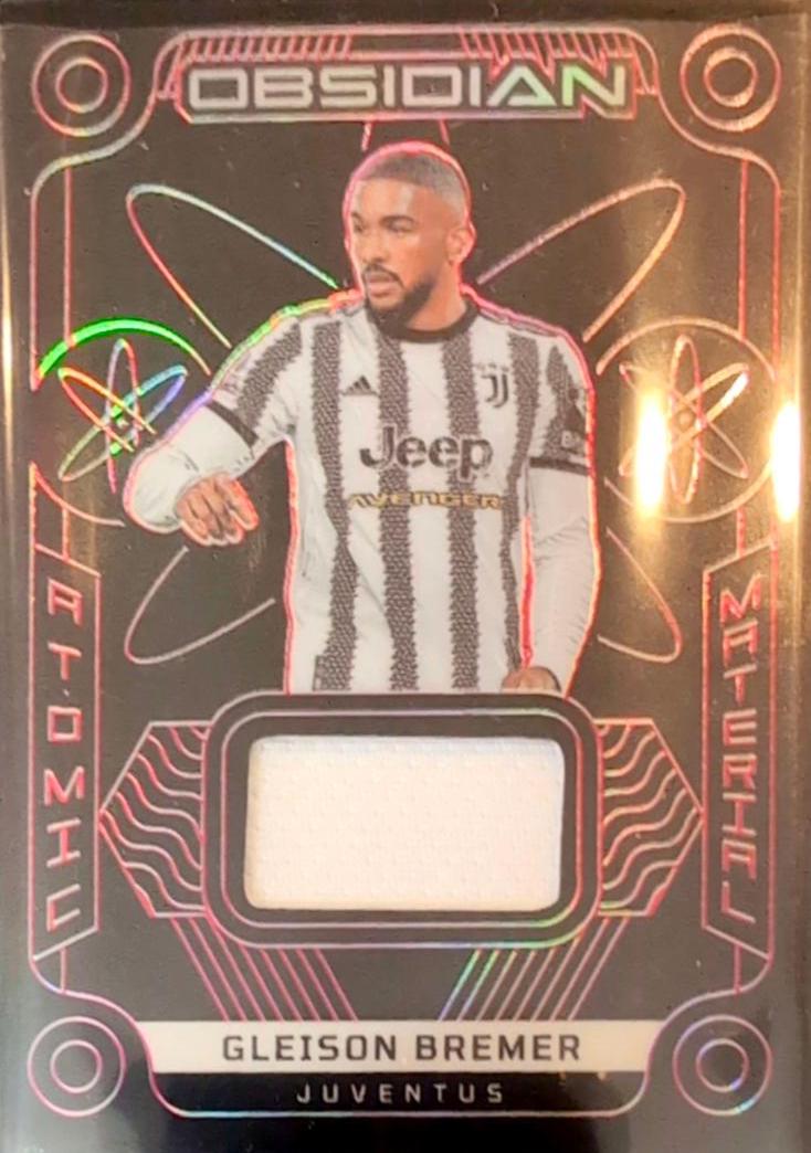 Gleison Bremer #AM-GBE Soccer Cards 2022 Panini Obsidian Atomic Material
