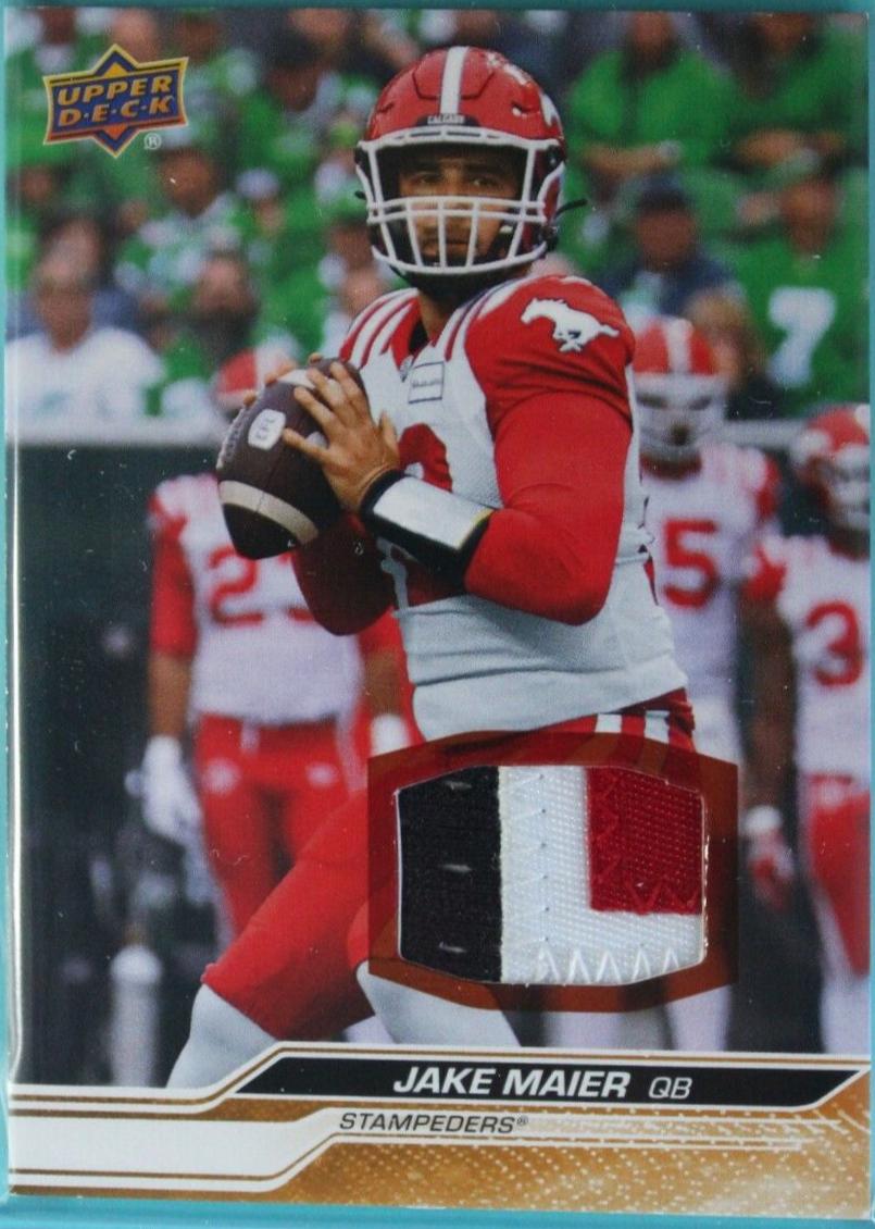 Jake Maier #3 Football Cards 2024 Upper Deck CFL Game Patch