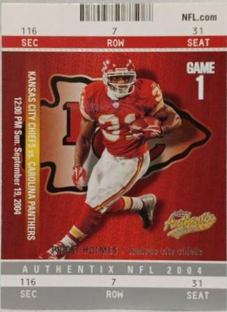 Priest Holmes #48 2004 Fleer Authentix Football