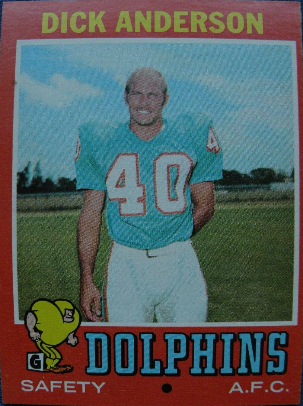 Dick Anderson #67 Football Cards 1971 Topps