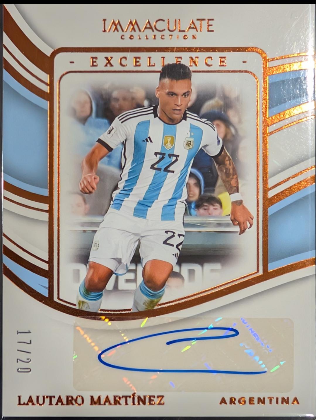 Lautaro Martinez #4 Soccer Cards 2023 Panini Immaculate Excellence Autograph
