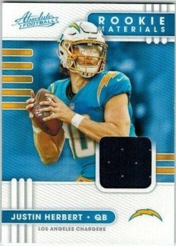 Justin Herbert #3 Football Cards 2020 Panini Absolute Rookie Materials