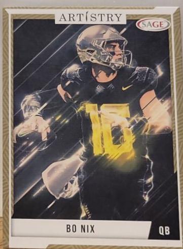 Bo Nix #4 Football Cards 2024 Sage Artistry