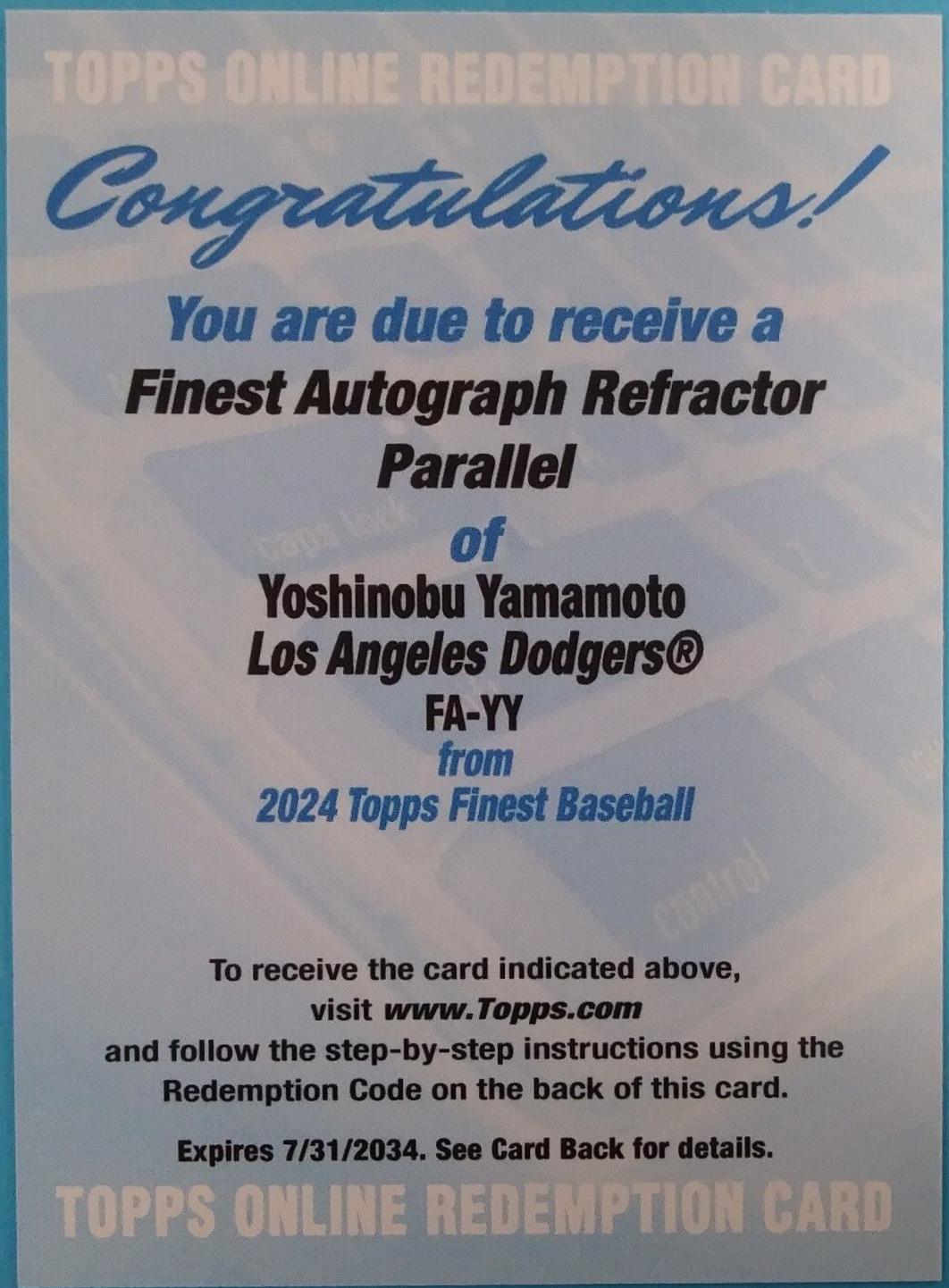 Yoshinobu Yamamoto [Refractor] #FA-YY