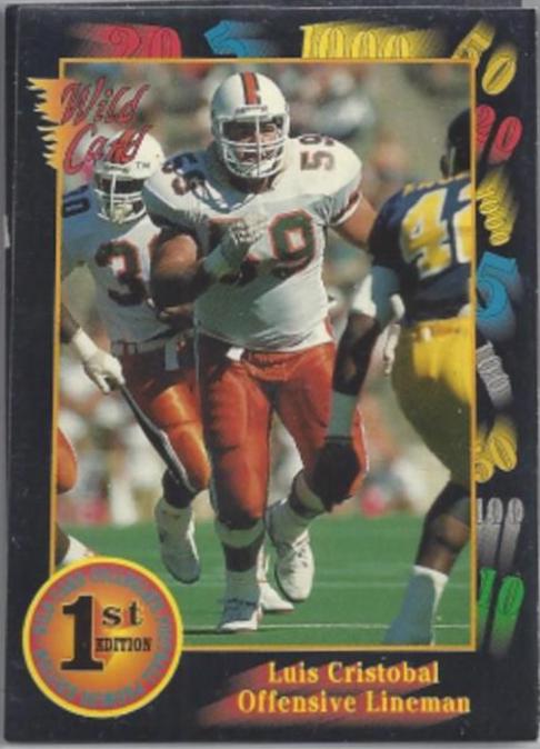 LUIS CRISTOBAL #120 Football Cards 1991 Wild Card College Draft Picks