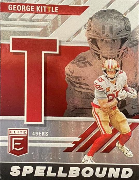 George Kittle #SB-GK4 Football Cards 2023 Panini Donruss Elite Spellbound