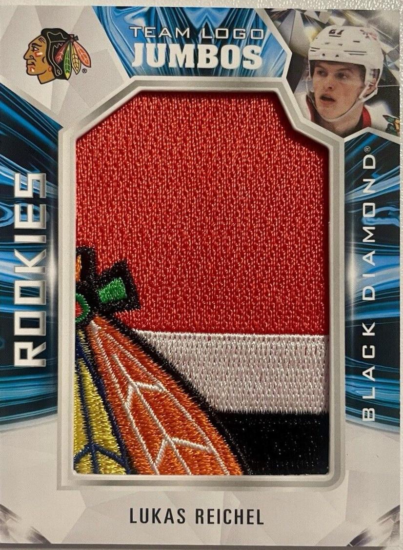 Lukas Reichel #RTL-LR Hockey Cards 2022 Upper Deck Black Diamond Rookie Team Logo Jumbo Patches