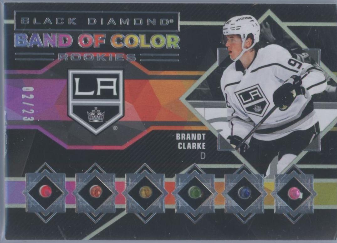 Brandt Clarke #BCR-BC Hockey Cards 2022 Upper Deck Black Diamond Band of Color Rookies