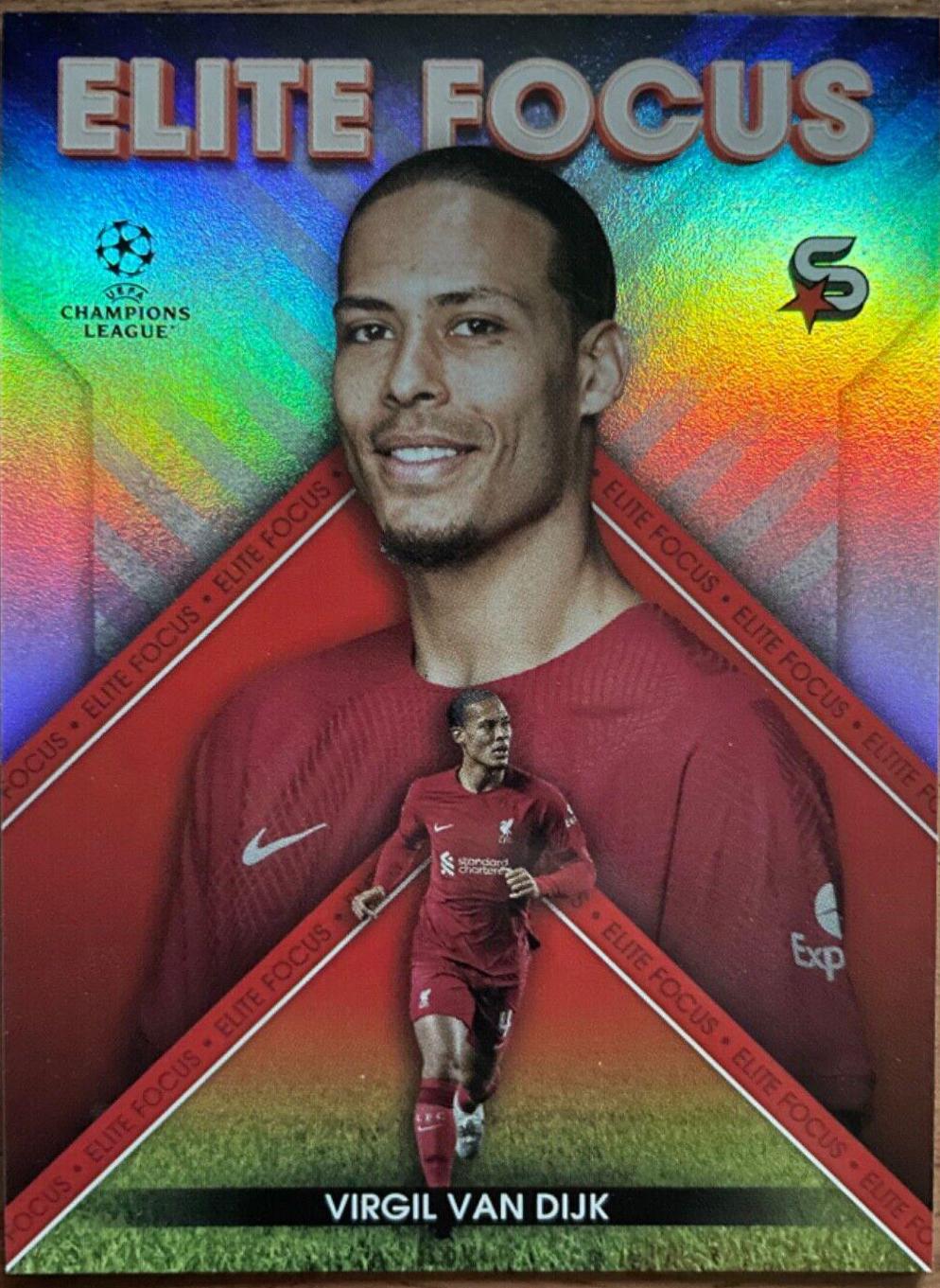 Virgil van Dijk #EF-VVD Soccer Cards 2022 Topps UEFA Superstars Elite Focus