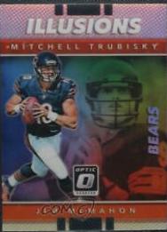 Jim McMahon, Mitchell Trubisky #6 Football Cards 2017 Panini Donruss Optic Illusions
