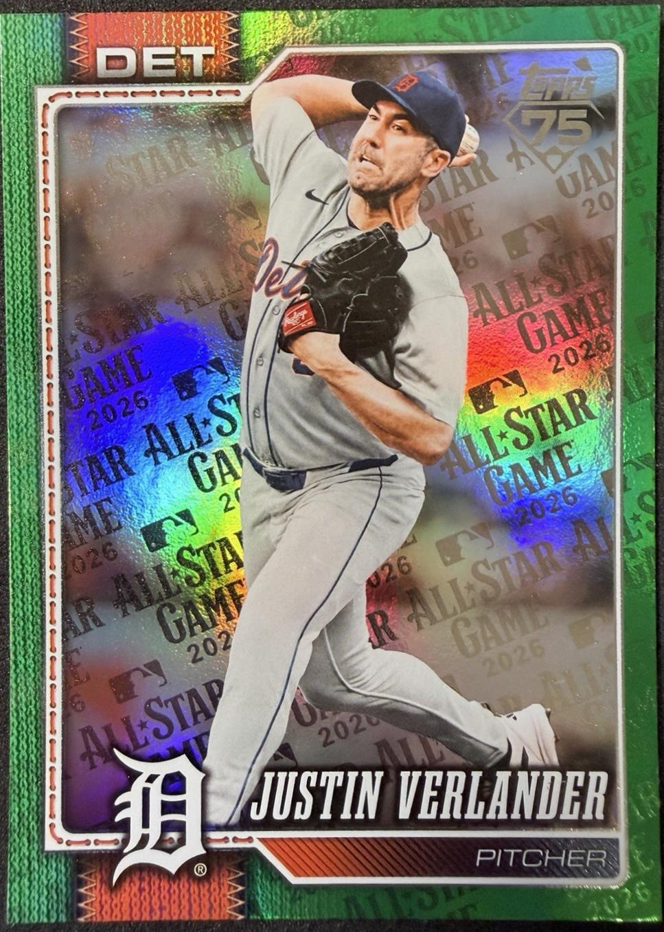 2026 Topps Series 2 Justin Verlander [All Star Game Green] #415 card