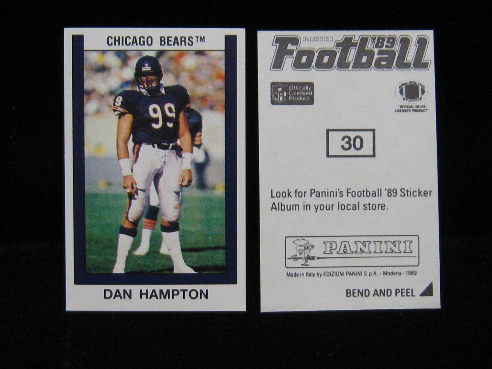 Dan Hampton #30 Football Cards 1989 Panini Sticker