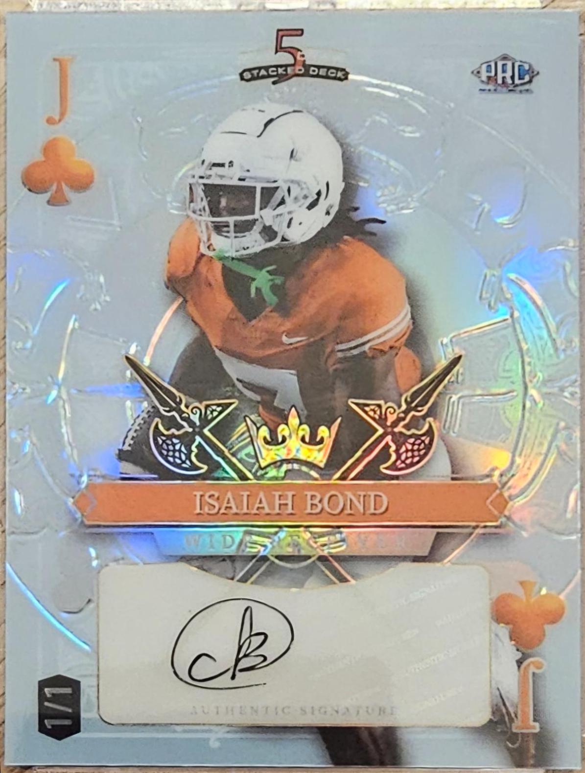 Isaiah Bond #SDHC-IBA 2024 Wild Card 5 Card Draw Stacked Deck Football