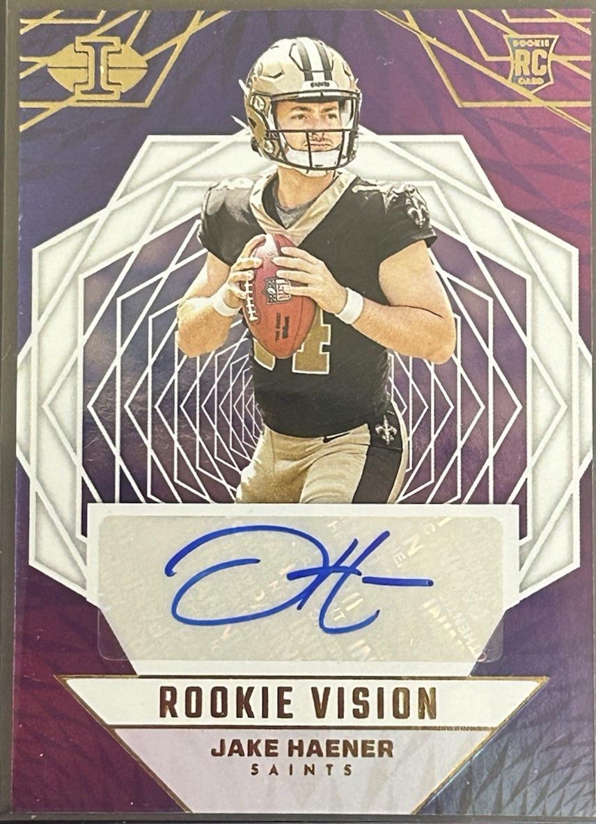 Jake Haener #RVS-JHA Football Cards 2023 Panini Illusions Rookie Vision Signature
