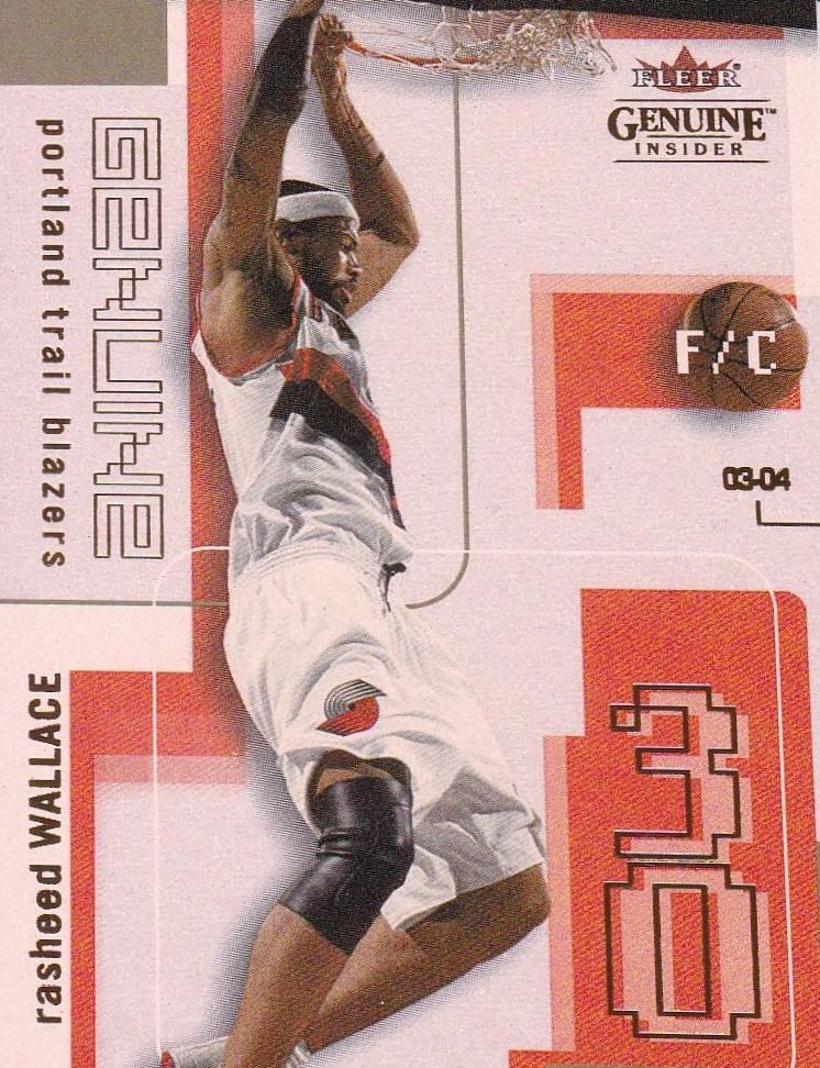 Rasheed Wallace #49 Basketball Cards 2003 Fleer Genuine Insider