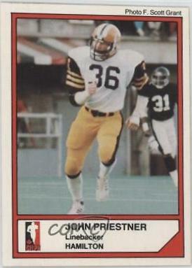 John Priestner #48 Football Cards 1984 Jogo CFL