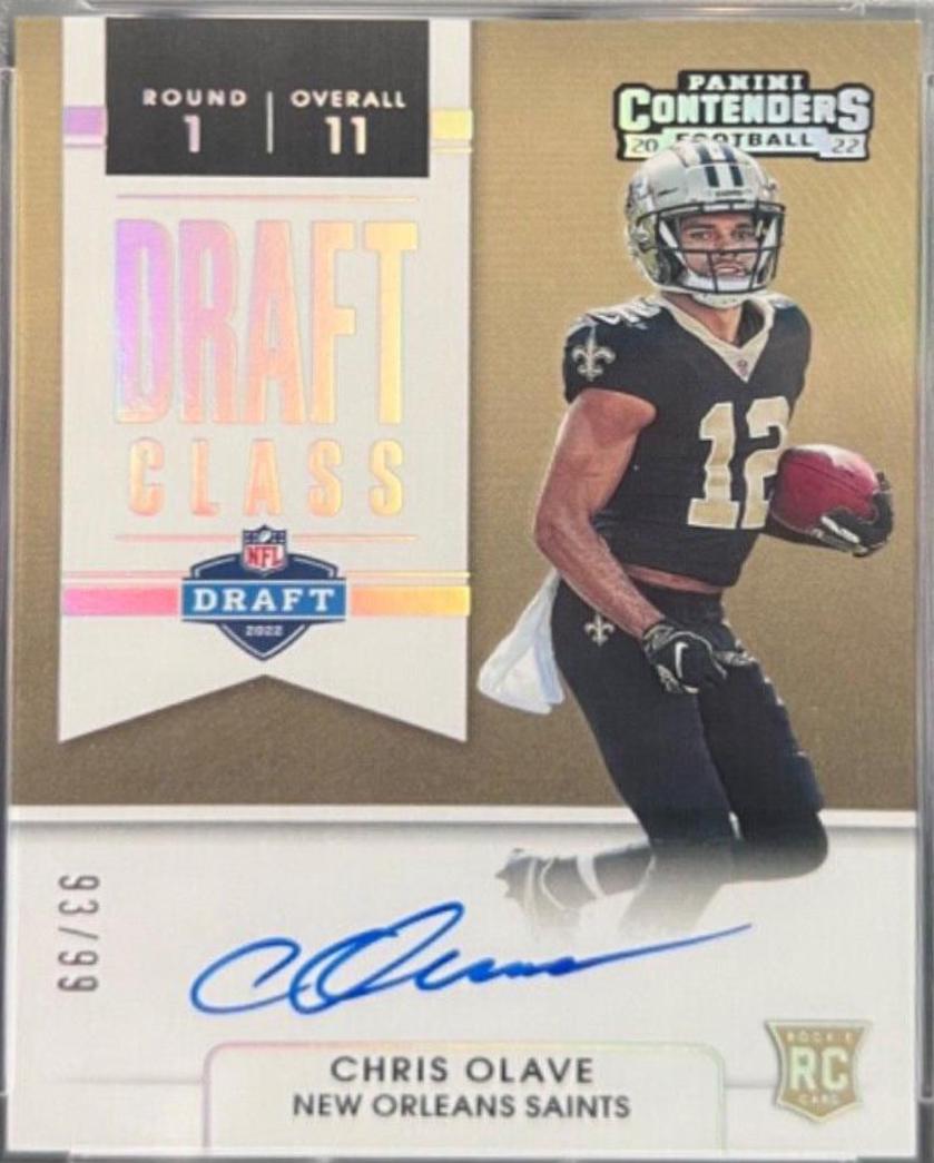 Chris Olave #DCA-COL Football Cards 2022 Panini Contenders Draft Class Autographs RPS