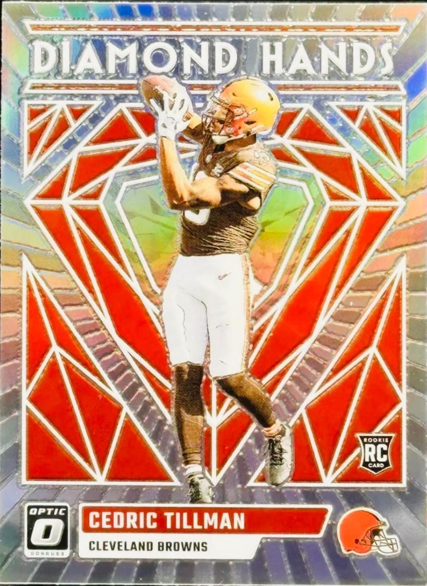 Cedric Tillman #DH-CT Football Cards 2023 Panini Donruss Optic Diamond Hands