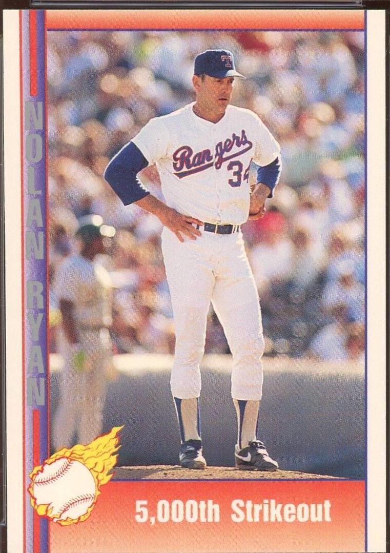 5,000th Strikeout #168 Baseball Cards 1992 Pacific Nolan Ryan