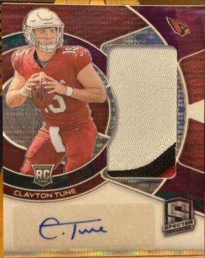 Clayton Tune #36 Football Cards 2023 Panini Spectra Rookie Autograph Celestial