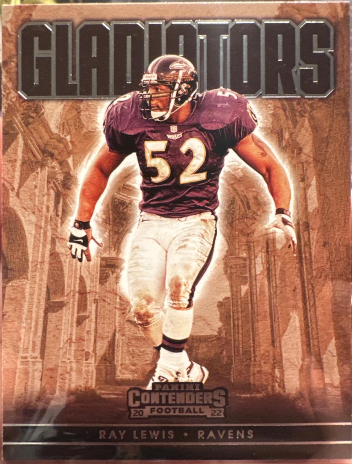 Ray Lewis #GLD-RLE Football Cards 2022 Panini Contenders Gladiators