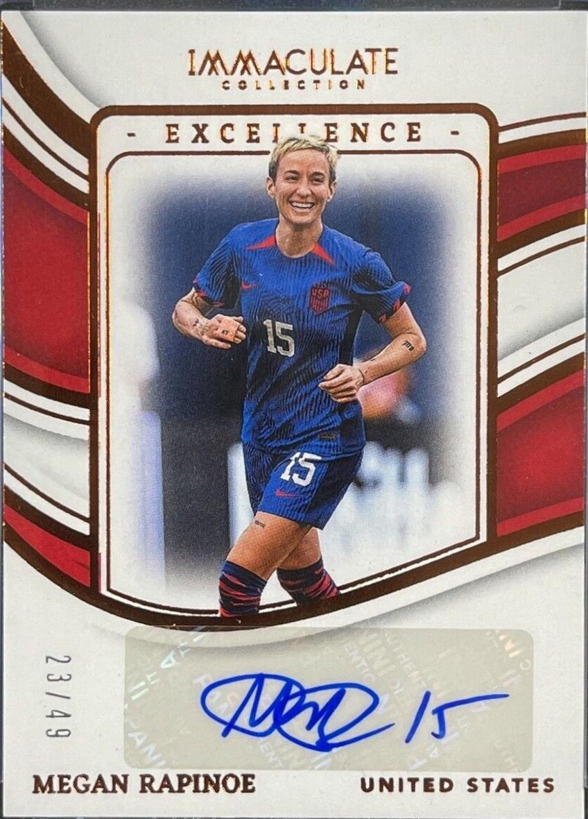 Megan Rapinoe #37 Soccer Cards 2023 Panini Immaculate Excellence Autograph