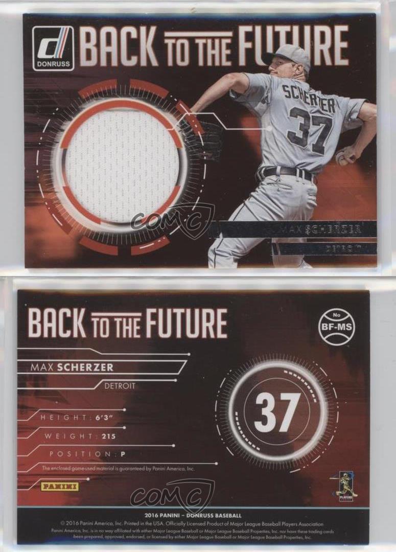Max Scherzer #BF-MS Basketball Cards 2016 Panini Donruss Back to the Future Materials