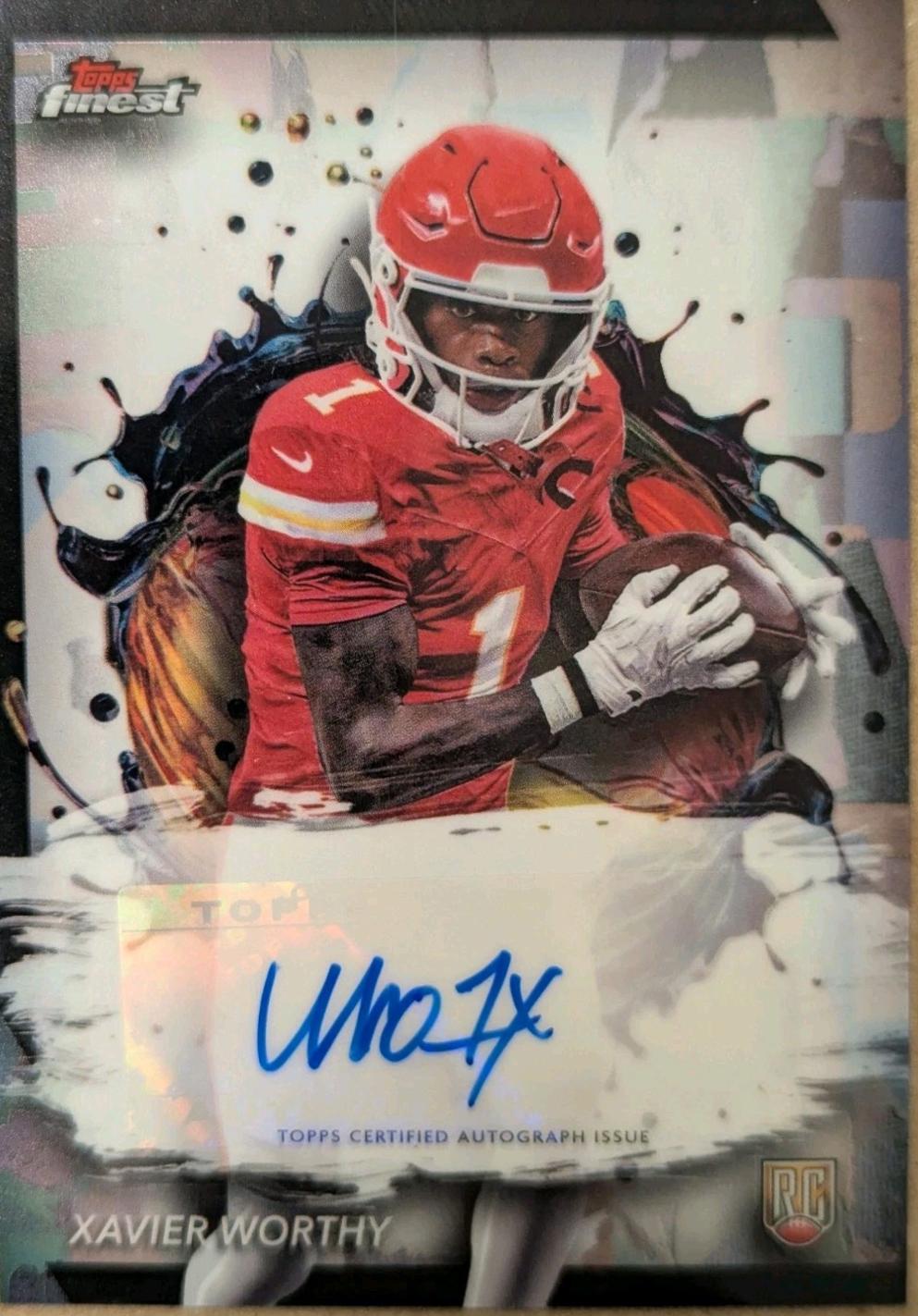 Xavier Worthy #RFA-XW Football Cards 2024 Topps Finest Rookie Autograph