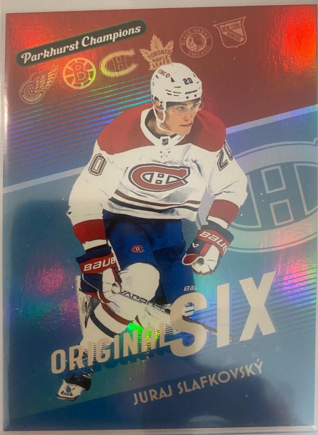 Juraj Slafkovsky #OSR-19 Hockey Cards 2023 Parkhurst Champions Original Six Retros Autograph