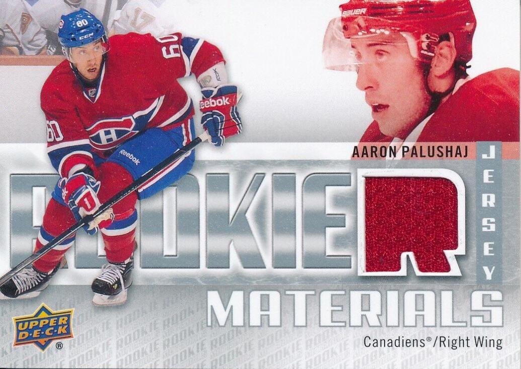 Aaron Palushaj #RM-AP Hockey Cards 2011 Upper Deck Rookie Materials