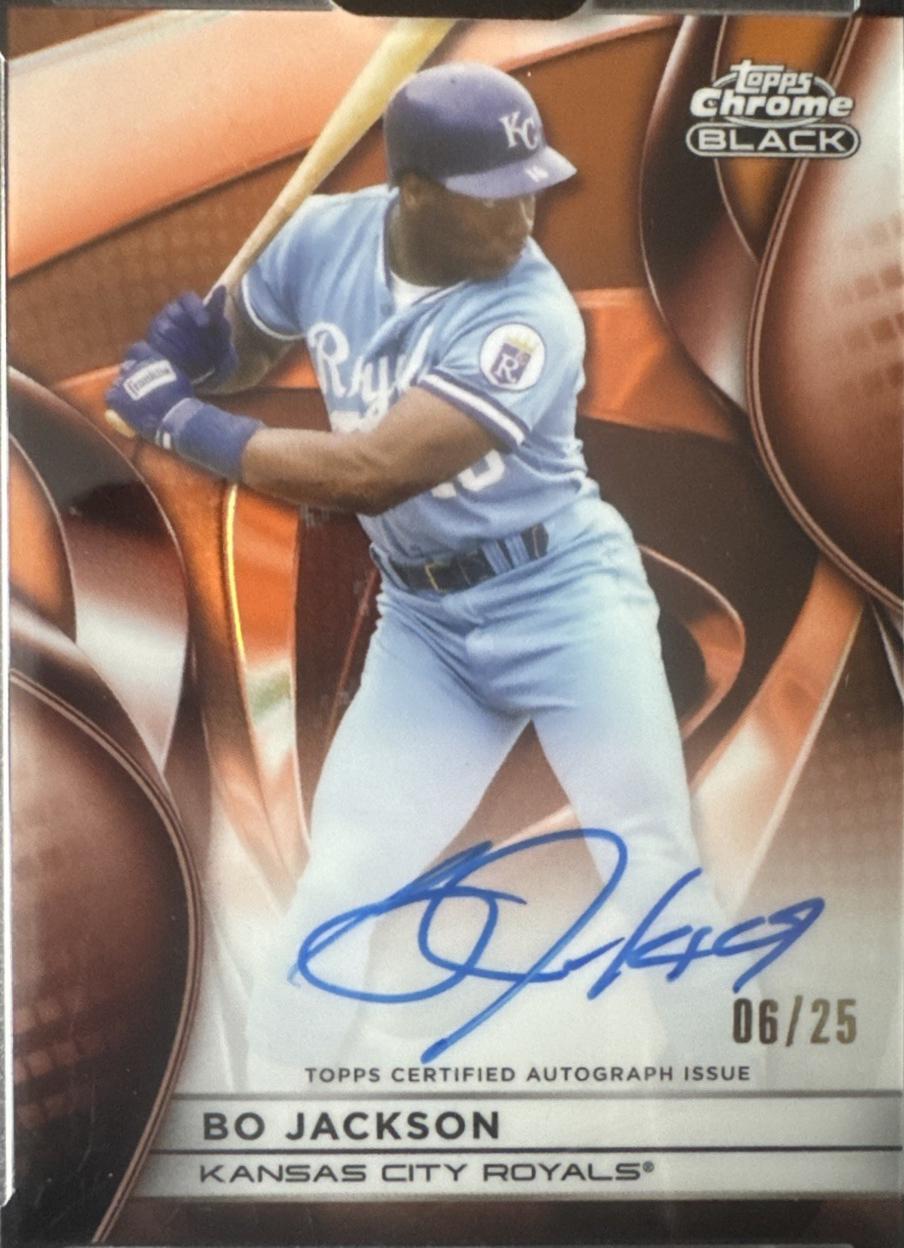 Bo Jackson #CBA-BJ Baseball Cards 2025 Topps Chrome Black Autograph
