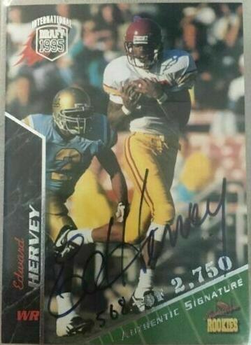 Edward Hervey #35 1995 Signature Rookies Autograph Football