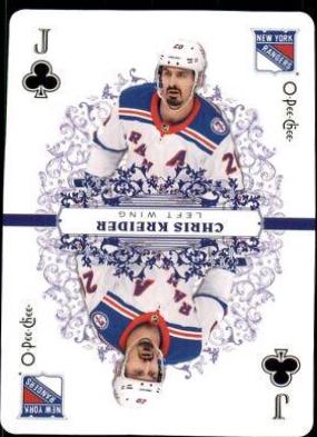 Chris Kreider #J Hockey Cards 2022 O Pee Chee Playing Cards