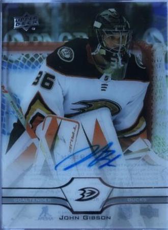 John Gibson #CC-GI Hockey Cards 2020 Upper Deck Clear Cut Autographs