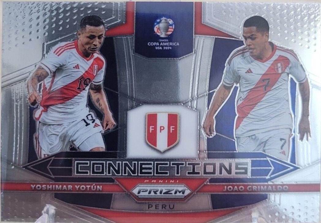 Joao Grimaldo / Yoshimar Yotun #9 Soccer Cards 2024 Panini Prizm Copa America Connections