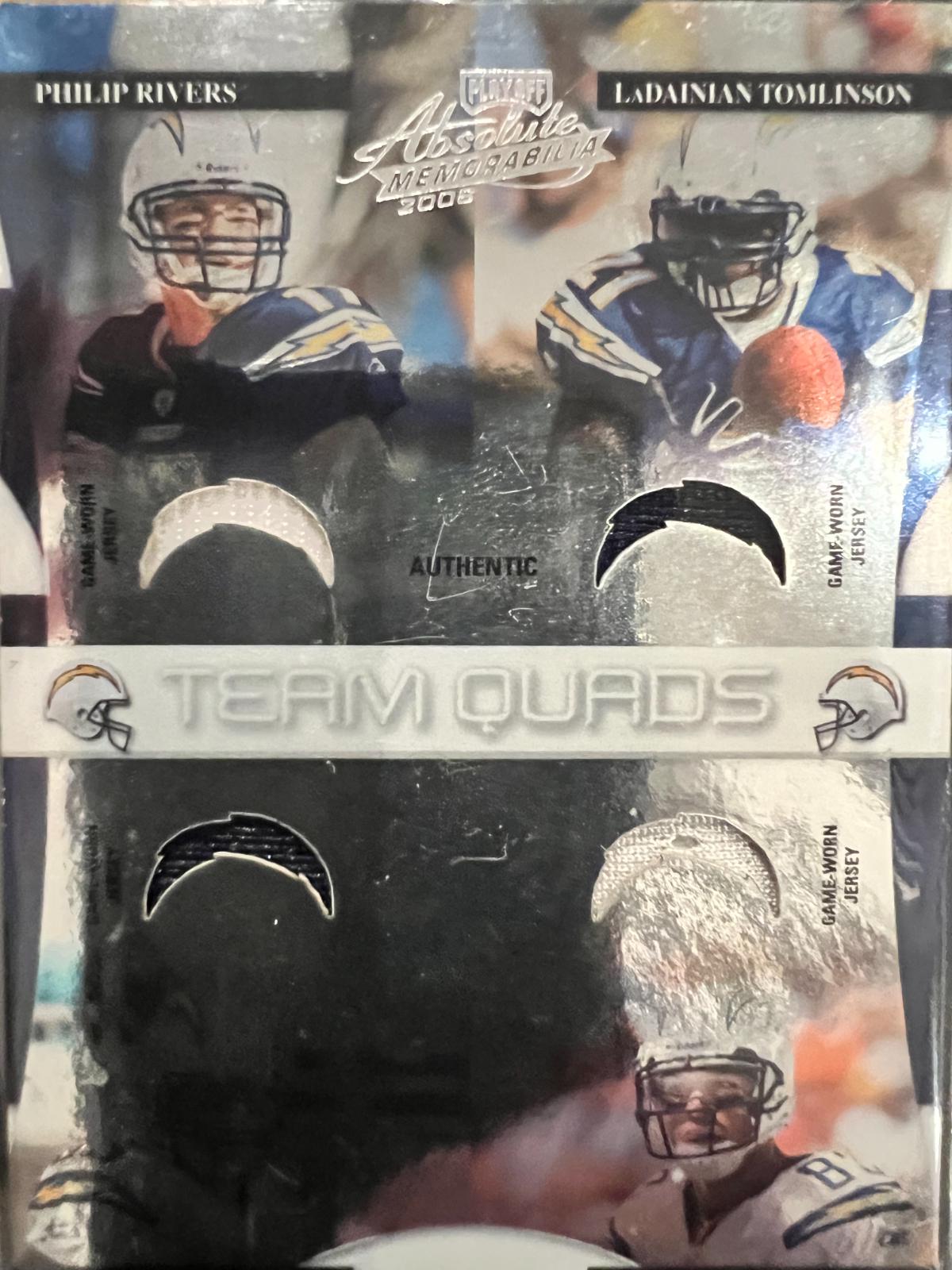 San Diego Chargers #TQ-10 Football Cards 2008 Playoff Absolute Memorabilia Team Quad Material