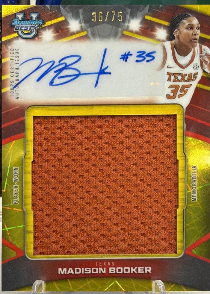 Madison Booker #PJR-MO 2025-26 Bowman University Best Basketball Prospect Jumbo Relic Autographs