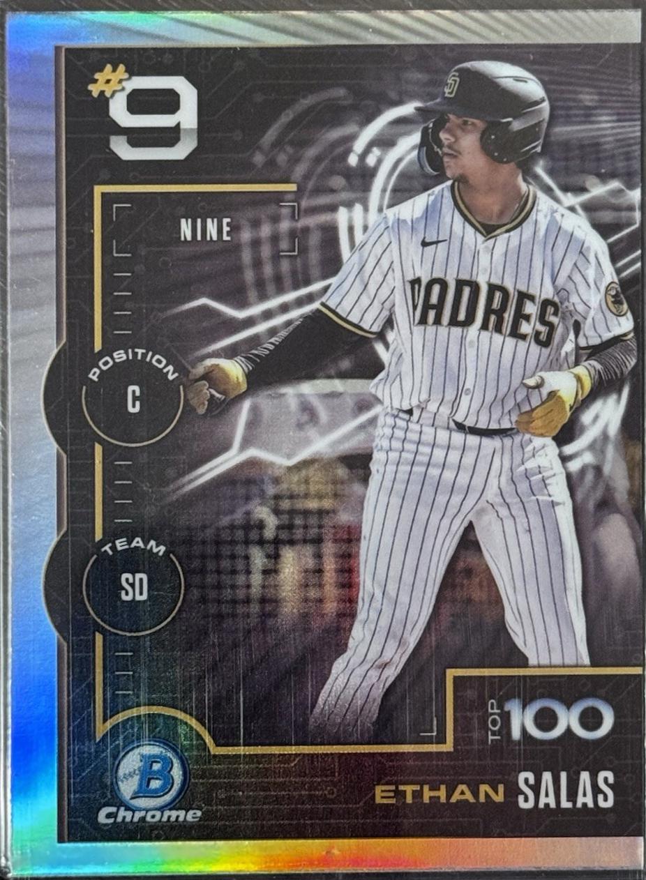 Ethan Salas #BTP-9 Baseball Cards 2025 Bowman Scouts Top 100