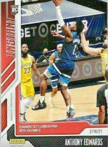 Anthony Edwards #80 Basketball Cards 2020 Panini Instant