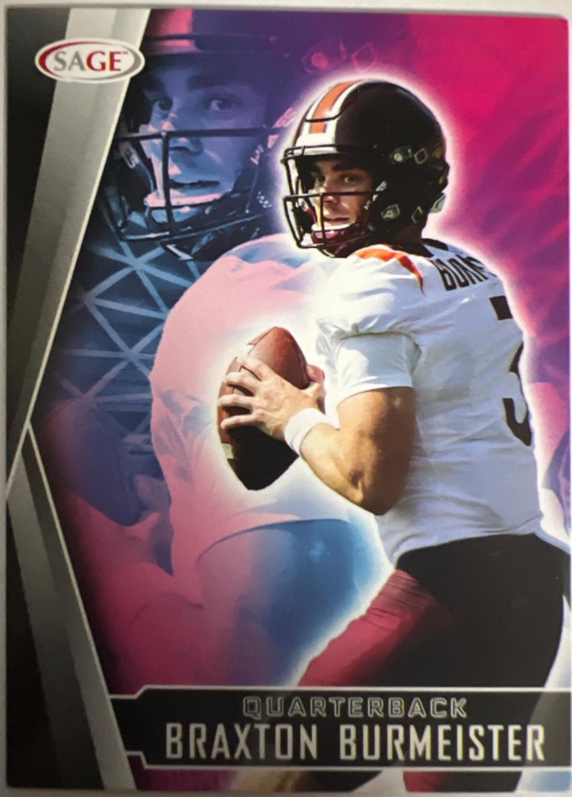 Braxton Burmeister #3 Football Cards 2022 Sage Hit
