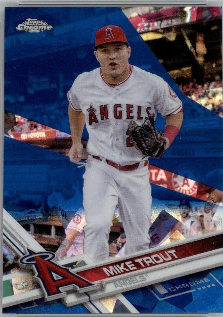 Mike Trout #20 Baseball Cards 2017 Topps Chrome Sapphire
