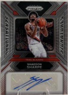 Shaedon Sharpe #4 Basketball Cards 2023 Panini Prizm Sensational Signature