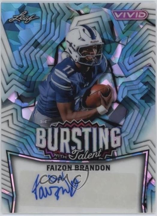 Faizon Brandon #TA-FB1 2025 Leaf Vivid Football Bursting With Talent Autographs