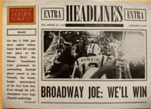 Broadway Joe: We'll Win #14 Baseball Cards 2012 Panini Golden Age Headlines